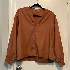 LAST CHANCE! Everlane Terracotta Cotton Blouse | size 12